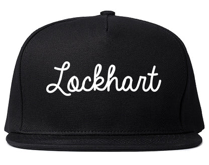 Lockhart Texas TX Script Mens Snapback Hat Black