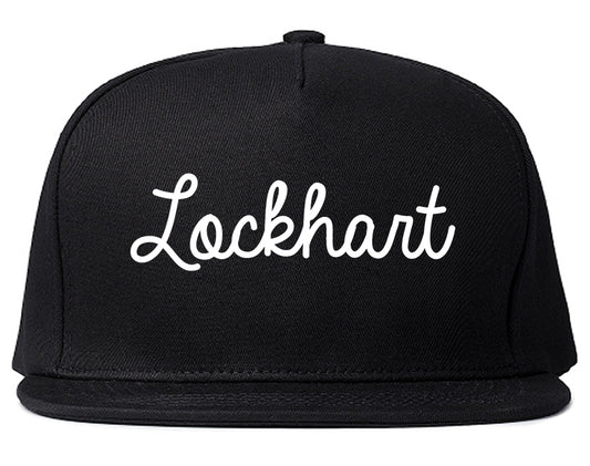 Lockhart Texas TX Script Mens Snapback Hat Black