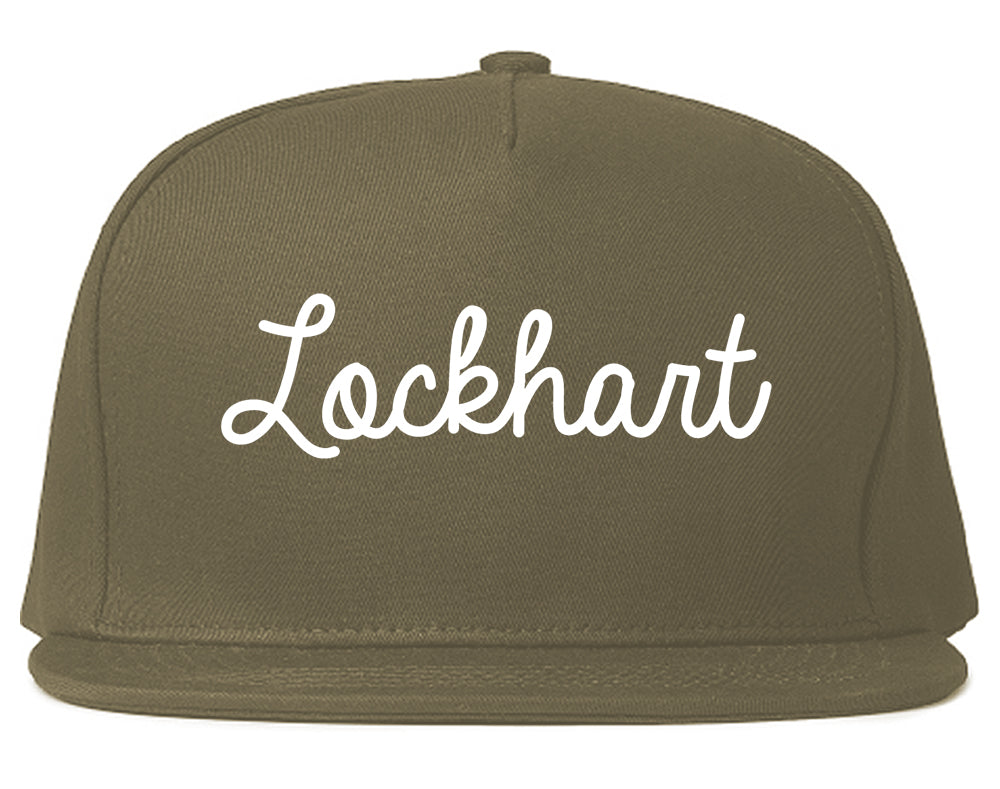 Lockhart Texas TX Script Mens Snapback Hat Grey