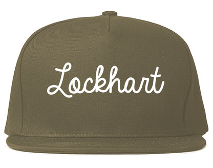 Lockhart Texas TX Script Mens Snapback Hat Grey