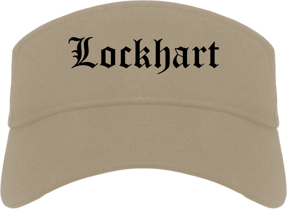 Lockhart Texas TX Old English Mens Visor Cap Hat Khaki