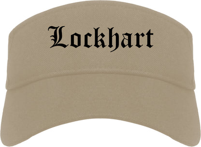 Lockhart Texas TX Old English Mens Visor Cap Hat Khaki