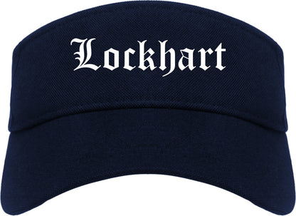 Lockhart Texas TX Old English Mens Visor Cap Hat Navy Blue