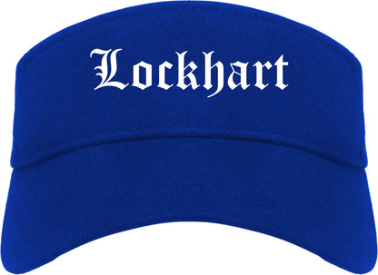 Lockhart Texas TX Old English Mens Visor Cap Hat Royal Blue