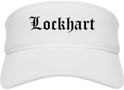 Lockhart Texas TX Old English Mens Visor Cap Hat White