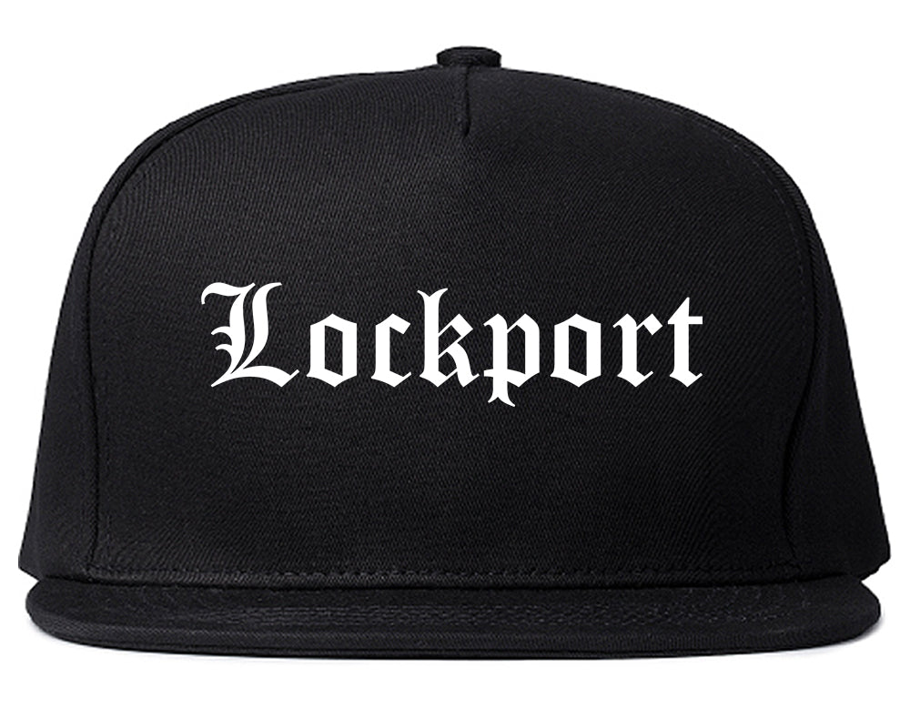 Lockport Illinois IL Old English Mens Snapback Hat Black