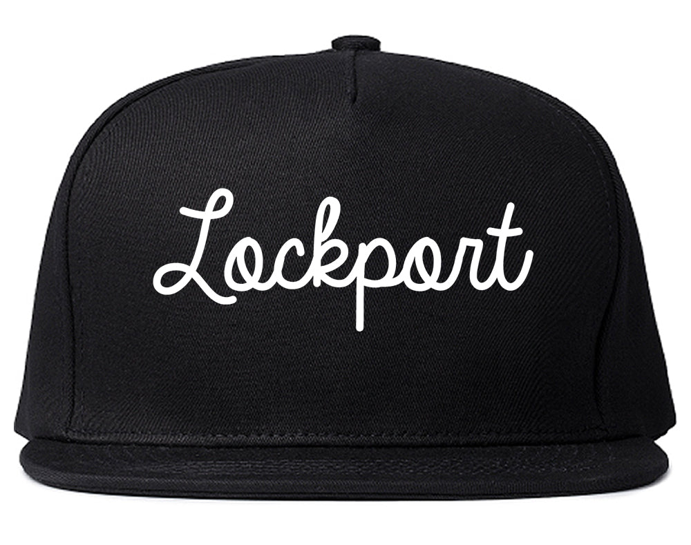 Lockport Illinois IL Script Mens Snapback Hat Black