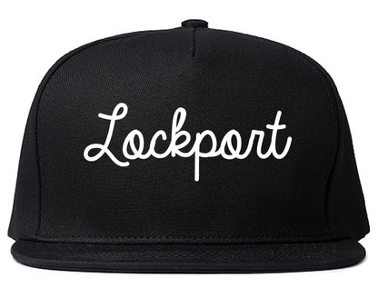Lockport Illinois IL Script Mens Snapback Hat Black