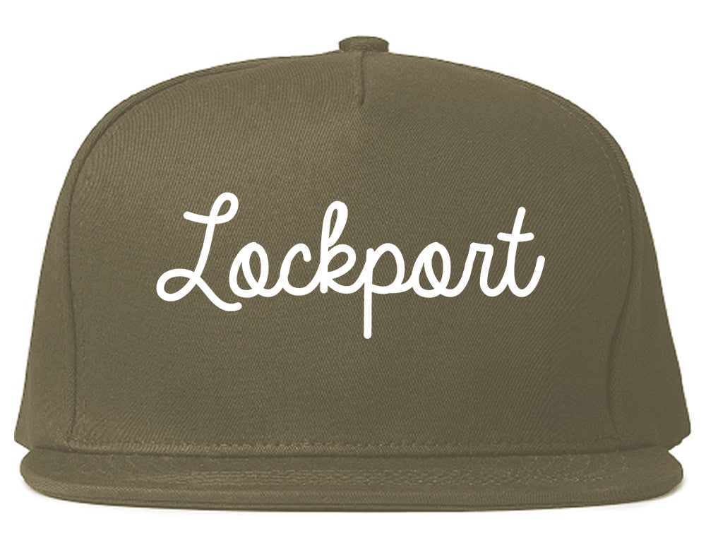 Lockport Illinois IL Script Mens Snapback Hat Grey