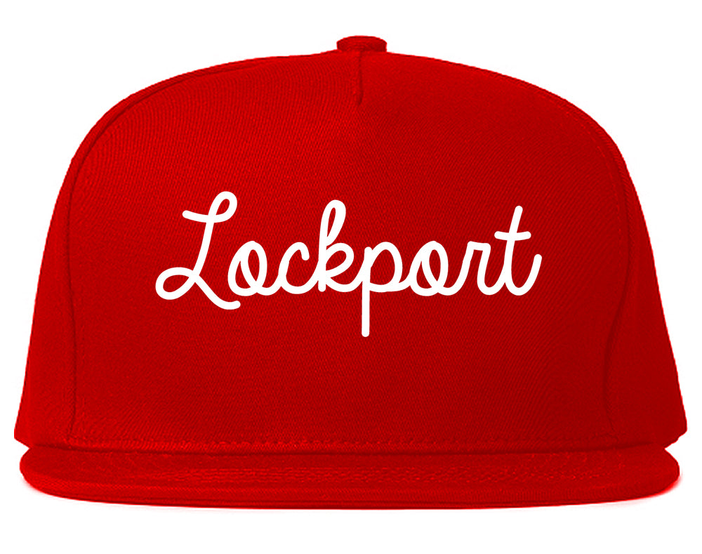 Lockport Illinois IL Script Mens Snapback Hat Red