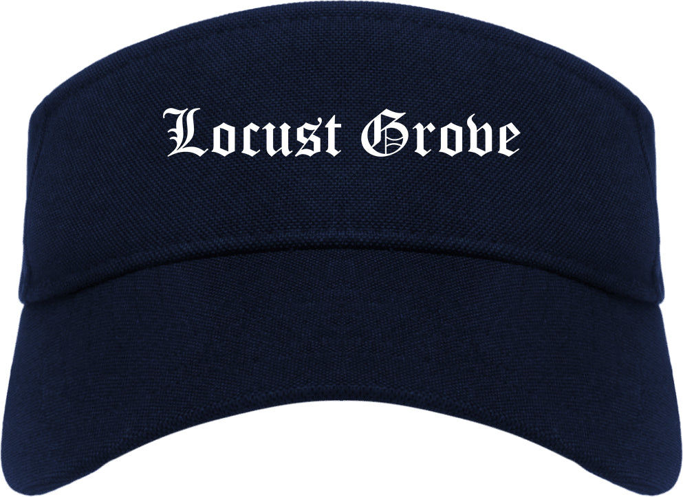 Locust Grove Georgia GA Old English Mens Visor Cap Hat Navy Blue