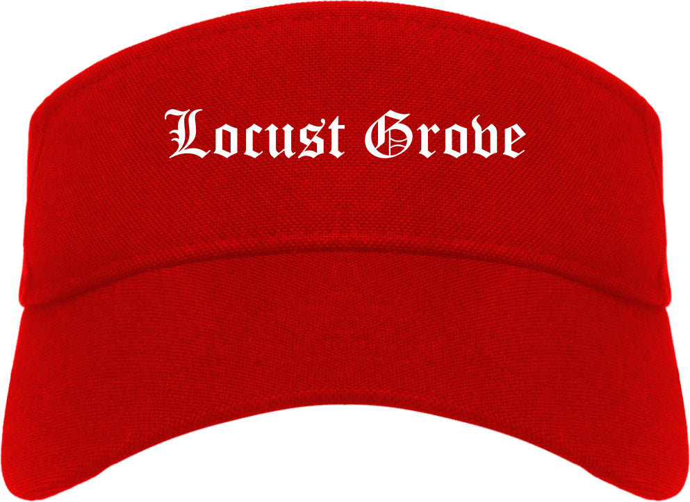 Locust Grove Georgia GA Old English Mens Visor Cap Hat Red