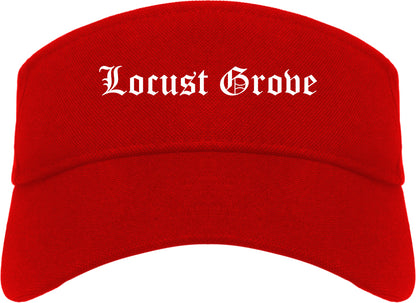 Locust Grove Georgia GA Old English Mens Visor Cap Hat Red