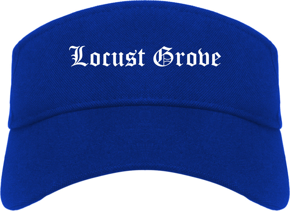 Locust Grove Georgia GA Old English Mens Visor Cap Hat Royal Blue