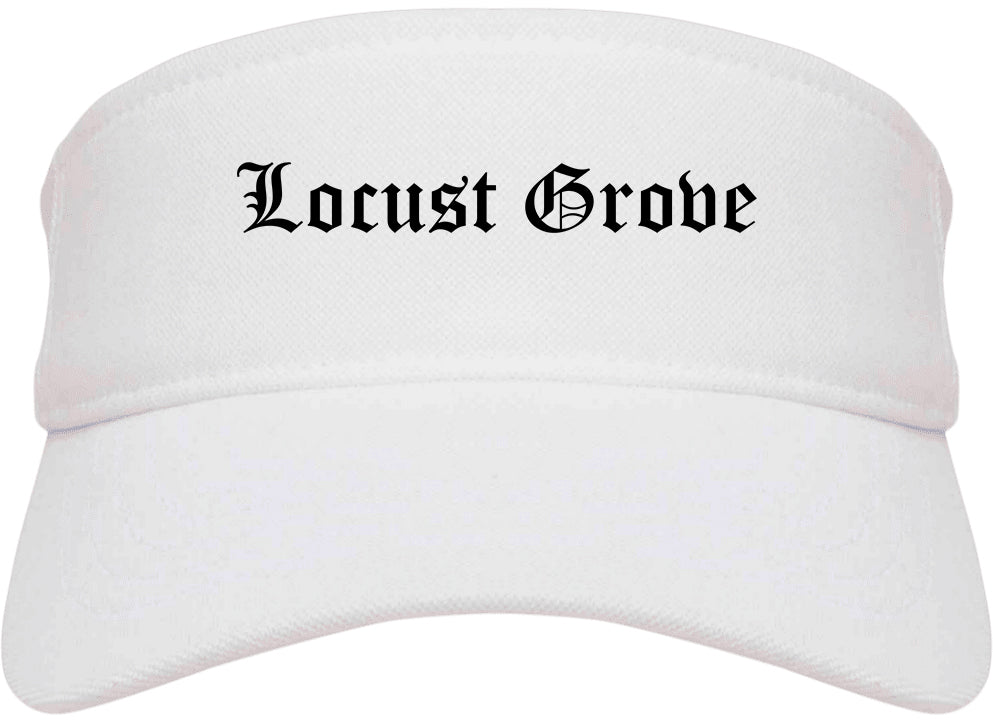 Locust Grove Georgia GA Old English Mens Visor Cap Hat White