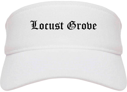 Locust Grove Georgia GA Old English Mens Visor Cap Hat White