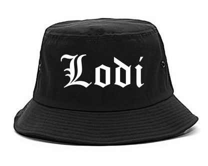 Lodi California CA Old English Mens Bucket Hat Black