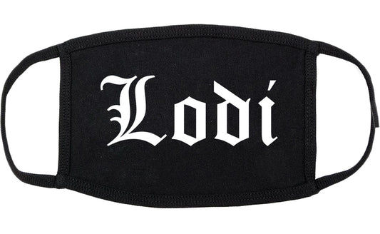 Lodi New Jersey NJ Old English Cotton Face Mask Black