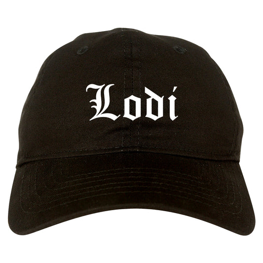 Lodi New Jersey NJ Old English Mens Dad Hat Baseball Cap Black