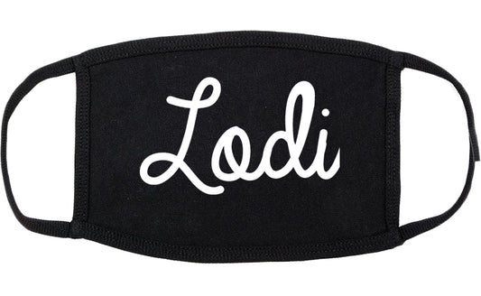 Lodi New Jersey NJ Script Cotton Face Mask Black