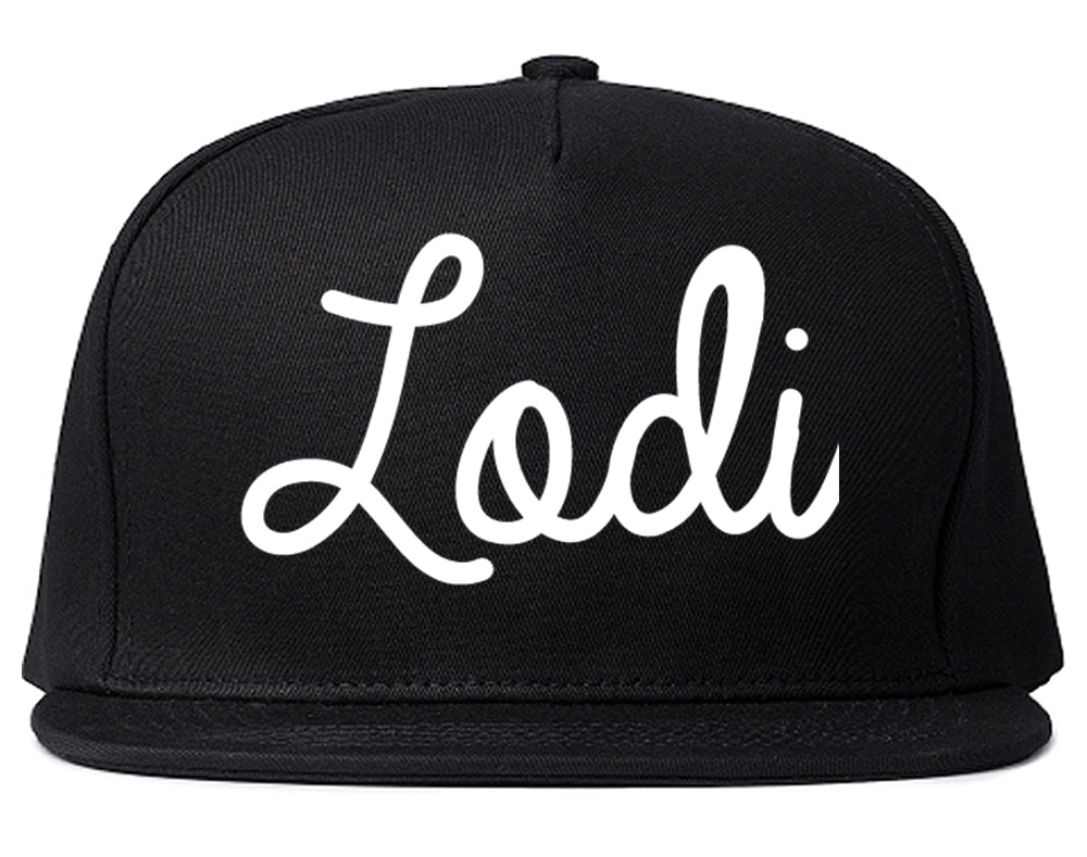 Lodi New Jersey NJ Script Mens Snapback Hat Black