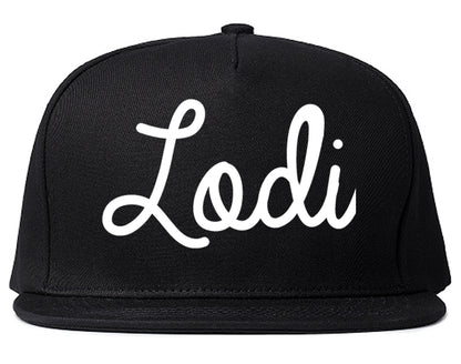 Lodi New Jersey NJ Script Mens Snapback Hat Black