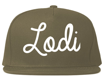 Lodi New Jersey NJ Script Mens Snapback Hat Grey