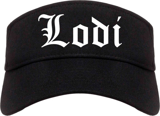 Lodi New Jersey NJ Old English Mens Visor Cap Hat Black