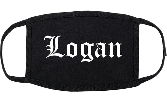 Logan Ohio OH Old English Cotton Face Mask Black
