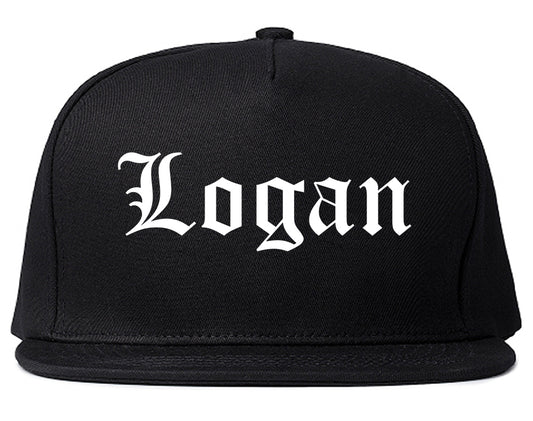 Logan Ohio OH Old English Mens Snapback Hat Black