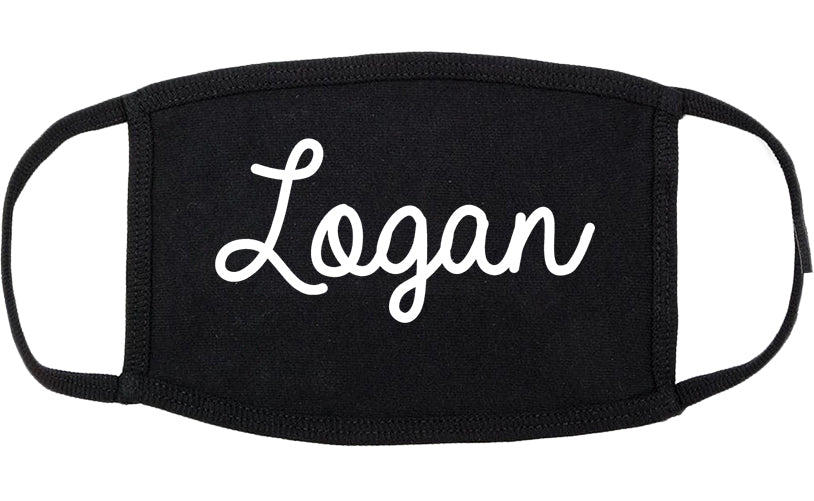 Logan Ohio OH Script Cotton Face Mask Black