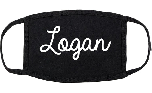 Logan Ohio OH Script Cotton Face Mask Black