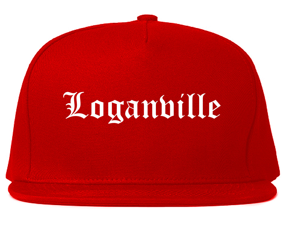 Loganville Georgia GA Old English Mens Snapback Hat Red