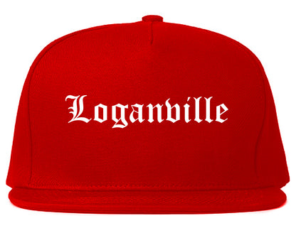 Loganville Georgia GA Old English Mens Snapback Hat Red