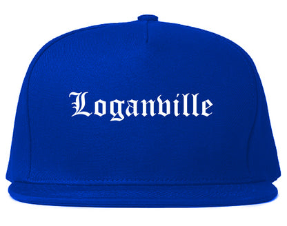 Loganville Georgia GA Old English Mens Snapback Hat Royal Blue