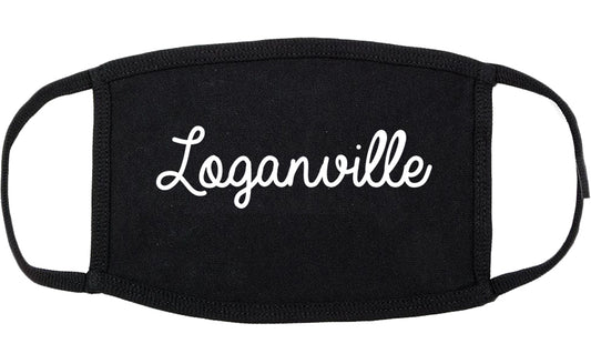 Loganville Georgia GA Script Cotton Face Mask Black