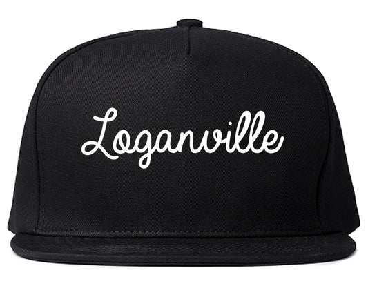 Loganville Georgia GA Script Mens Snapback Hat Black