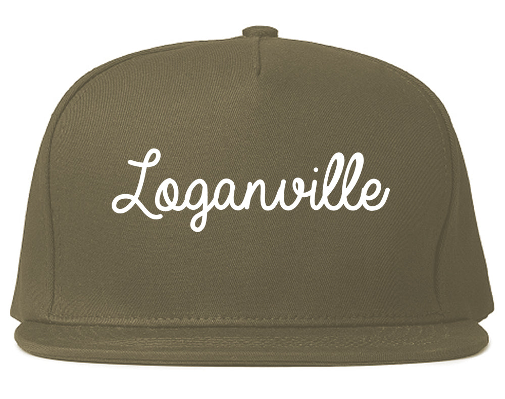 Loganville Georgia GA Script Mens Snapback Hat Grey