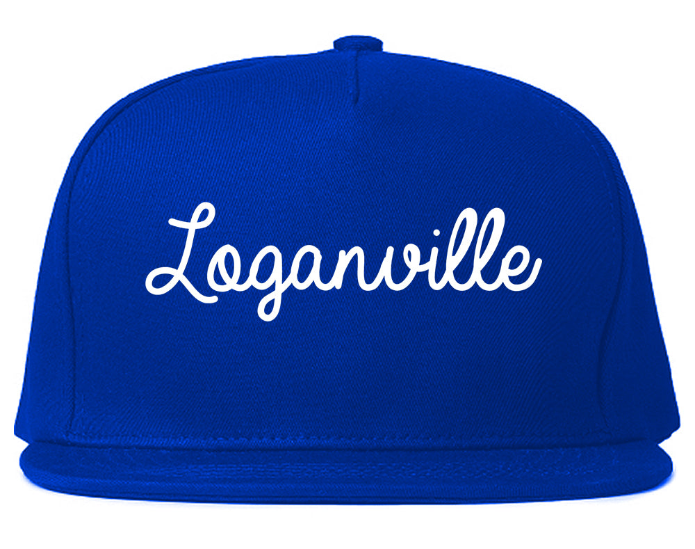 Loganville Georgia GA Script Mens Snapback Hat Royal Blue