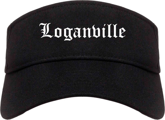 Loganville Georgia GA Old English Mens Visor Cap Hat Black
