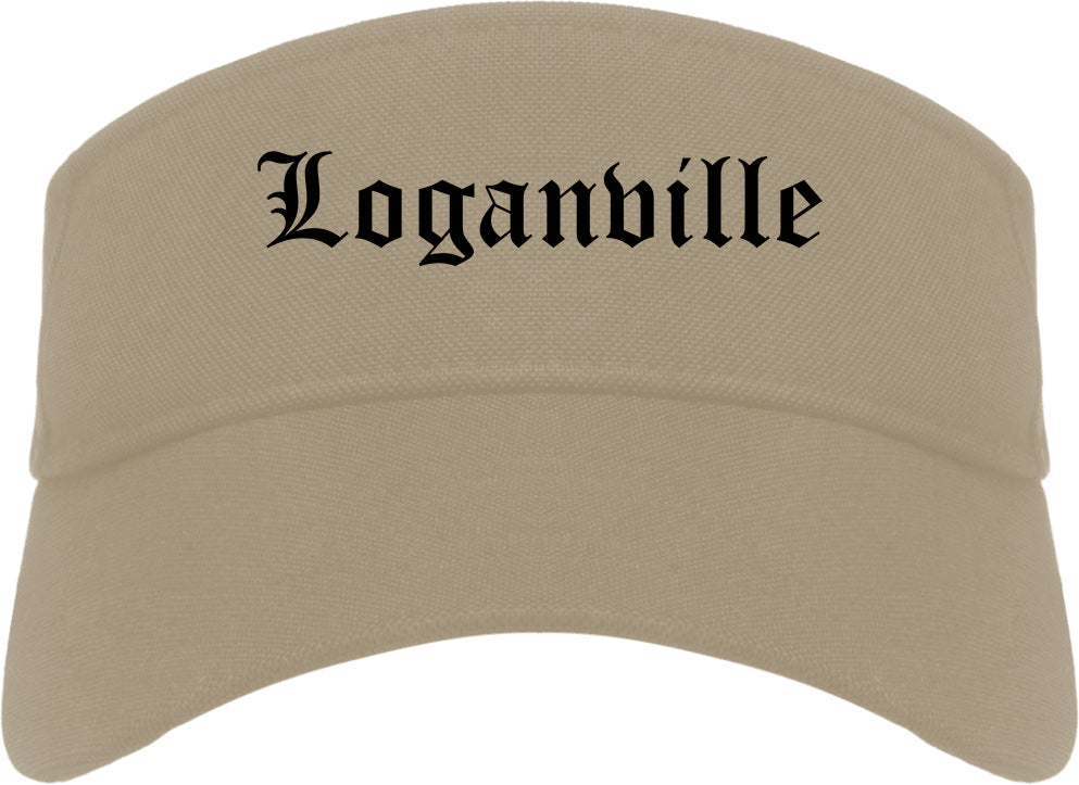 Loganville Georgia GA Old English Mens Visor Cap Hat Khaki