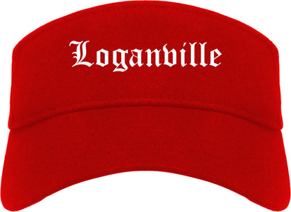 Loganville Georgia GA Old English Mens Visor Cap Hat Red