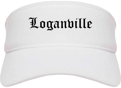 Loganville Georgia GA Old English Mens Visor Cap Hat White