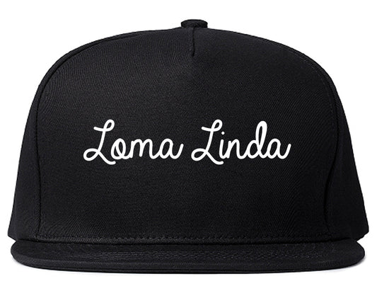 Loma Linda California CA Script Mens Snapback Hat Black