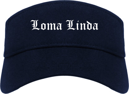 Loma Linda California CA Old English Mens Visor Cap Hat Navy Blue