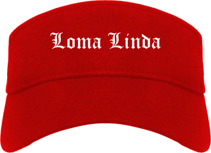 Loma Linda California CA Old English Mens Visor Cap Hat Red