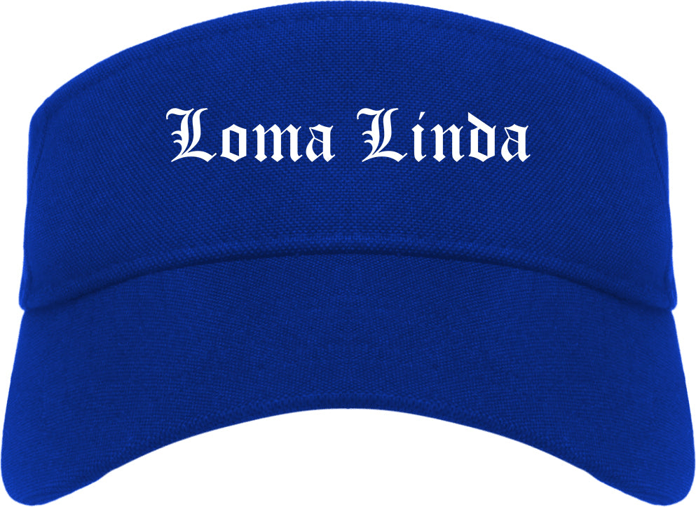 Loma Linda California CA Old English Mens Visor Cap Hat Royal Blue