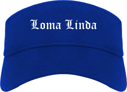 Loma Linda California CA Old English Mens Visor Cap Hat Royal Blue