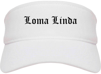 Loma Linda California CA Old English Mens Visor Cap Hat White