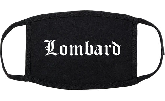 Lombard Illinois IL Old English Cotton Face Mask Black